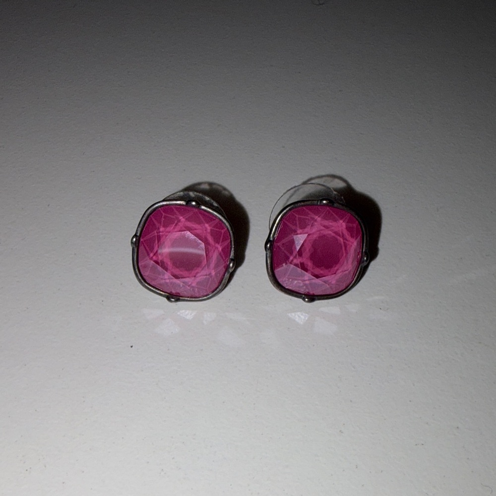 Touchstone Crystal Pink Stud Earrings
